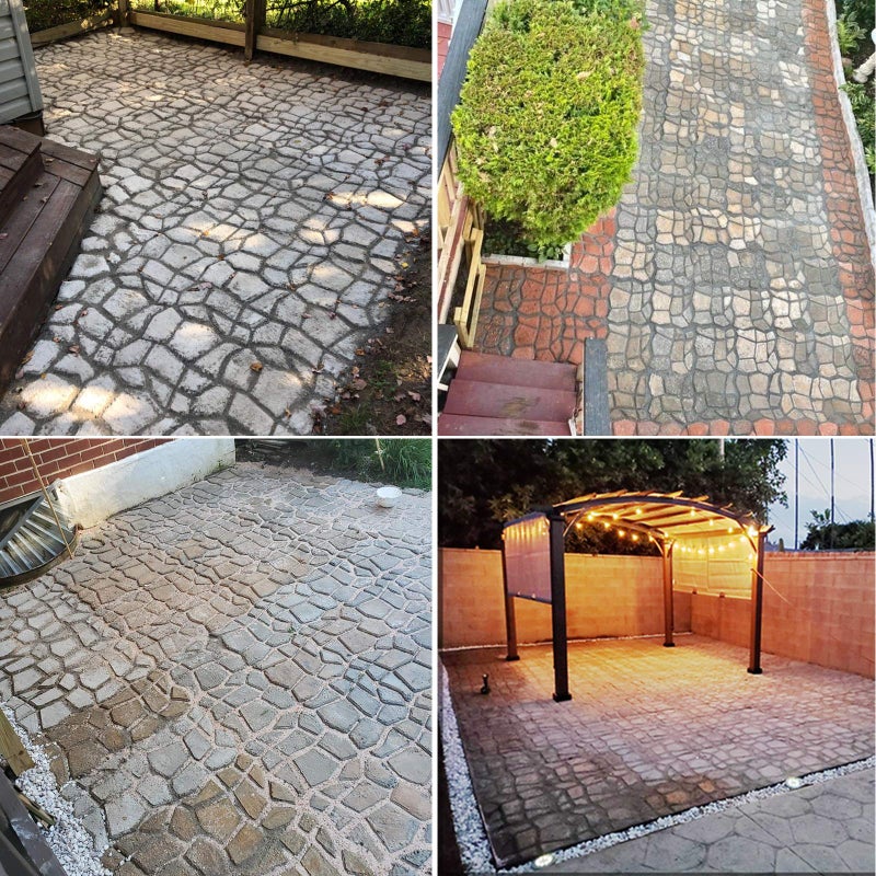 VanSmaGo Walk Maker, Pathmate Stone Moldings Paving Pavement Concrete Molds Stepping Stone Paver Walk Way Mold for Patio, Lawn & Garden(Big Size:16.9 x 16.9 x 1.6 inch) - Image 5
